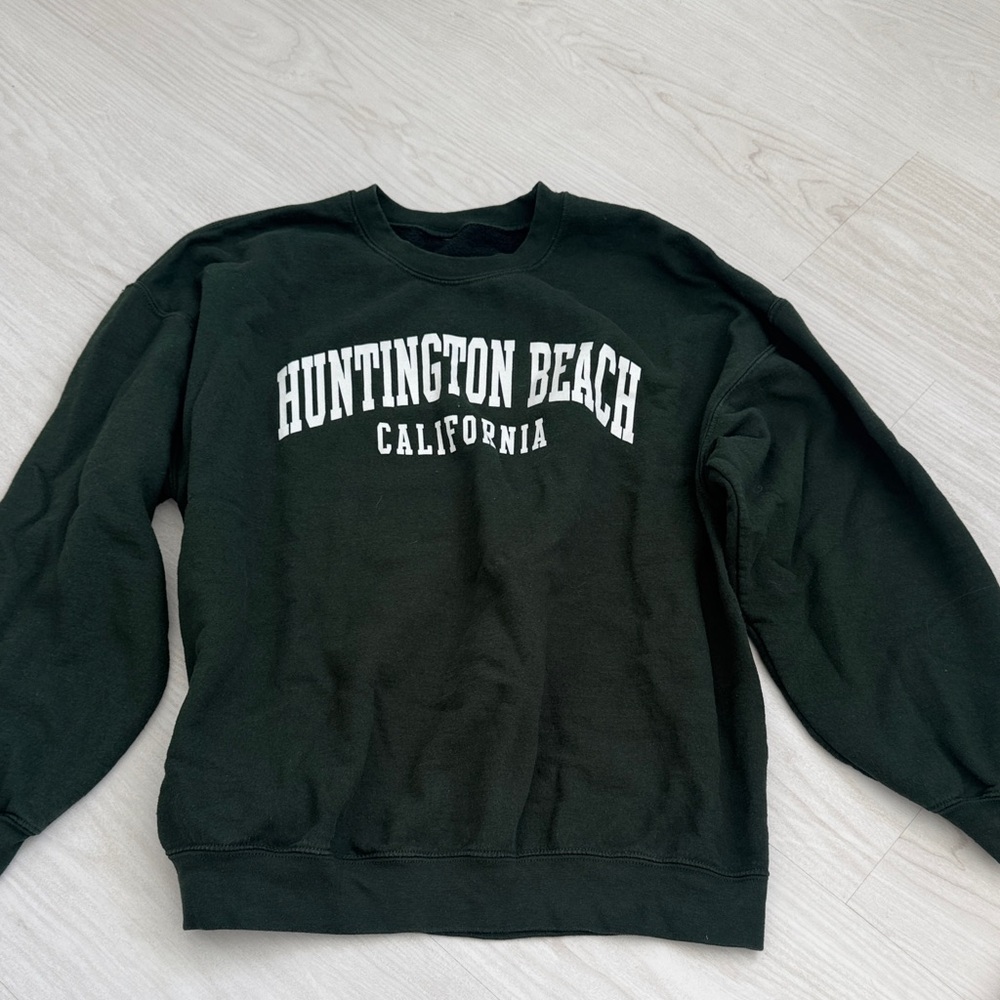 Huntington Beach California Oversized Green Sweater